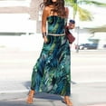 thumbnail image 2 of Wycnly Dresses for Women Beach Boho Elastic Waist Strapless Maxi Sundress with Pocket Sleeveless Tube Top Striped Print Summer Long Formal Dress Blue XXL, 2 of 5
