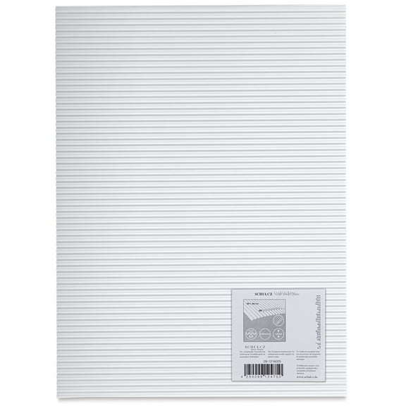 Schulcz Structured Plastic Sheet - Polystyrene, White, 6 mm, 7-5/8" x 11-3/4"
