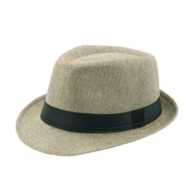 Fedora Hat Wide Brim Sun Protection Solid Color Panama Cap Boater Summer Beach Sunhat for Vacation