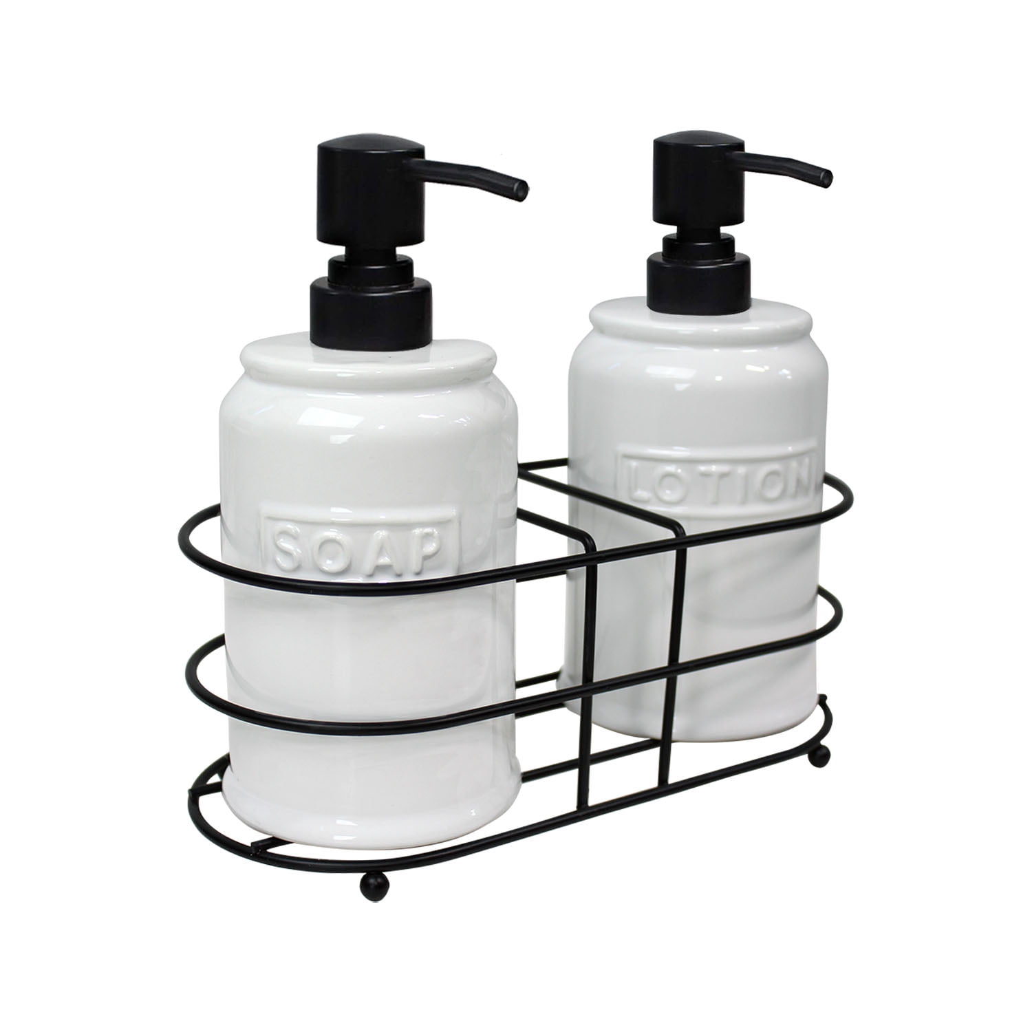 Blue Donuts 2 PC Bathroom & Kitchen Soap and Lotion Dispenser Set with ...