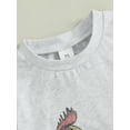 thumbnail image 6 of 2Pcs Baby Kids Boy Summer Outfits 0 6 12 18 24 Months 2T 3T 4T 5T Short Sleeve Rooster Print T-Shirt + Shorts Set Infant Clothing, 6 of 9