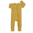thumbnail image 2 of WIBACKER Baby Boy Girl Ribbed Pajamas with Mittens Bamboo Viscose Sleepers 2 Way Zipper Long Sleeve Pjs, 2 of 11