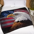 thumbnail image 4 of Dawhud Direct Fleece Throw Blanket By Collin Bogle Bald Eagle Portrait, 4 of 7
