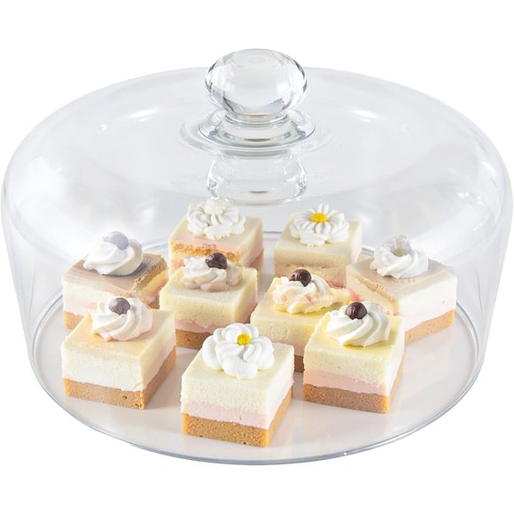 Krbnk 11 Inch Glass Cake Dome Cover for Cake Stand - Clear Cake Cover with Glass Dome Lid for Display & Protection, Suitable for Wedding, Birthday, and Food Displays
