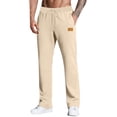 thumbnail image 4 of Men's Baggy Wide Leg Sweatpants Elastic Waist Open Bottom with Pockets, 4 of 9