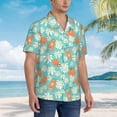 thumbnail image 3 of Balery Cute Sloth on Floral Tree Camisas hawaianas de manga corta para hombre, camisas playeras de corte holgado, camisas de vacaciones con botones,X-Large, 3 of 7
