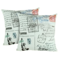 Wayborn 2 Pieces Digital printing on polyester fabric Freedom Postcard Desgin Throw Pillow 17″X17″