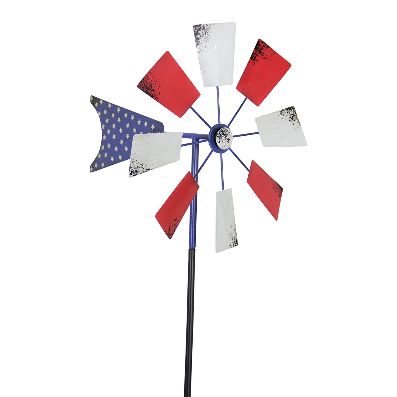 Yard Pinwheel Decorations American Flag Windmill Spinner USA Garden Windmill w/Weather