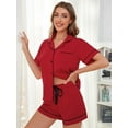 thumbnail image 6 of Pajamas for Women: Short Sleeve Button Down Sleepwear Two-Piece Womens Pajamas, 6 of 6