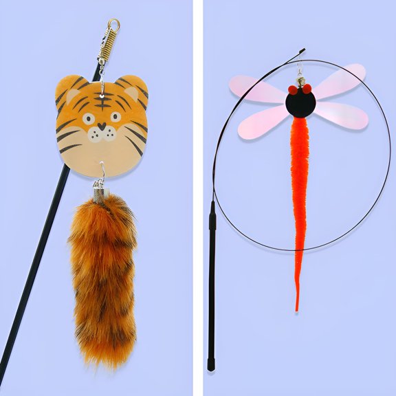 BESTSKY 2Pcs Interactive Cat Toy,Fun Play Design Cat Stuff,Quick and Safe Interaction Interactive Cat Toys,Style1