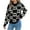 Black, variant on Women's Christmas Sweater Snowflake Checkered Knit Pullover Long Sleeve Winter Holiday Top Green L