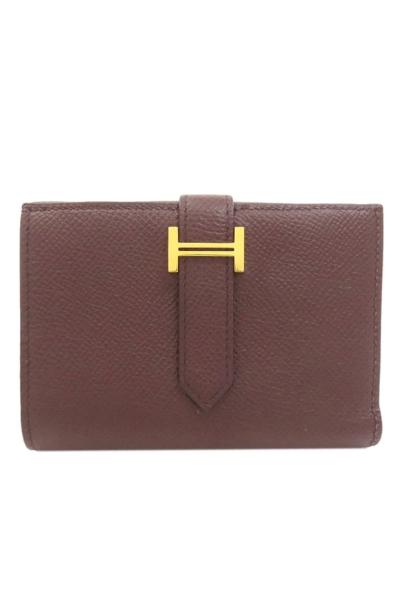 Pre-Owned Hermes Bearn Combination Gold Hardware Bi-fold Wallet, Epsom Leather, Women's