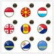 thumbnail image 1 of MCO Macedonian Luxembourg Georgia Andorra Eilandgebied Sint Maarten Curacao Bonaire Aruba Nation Flag Glass Brooches Pins, 1 of 5