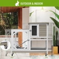 thumbnail image 6 of BUTINGLALE Indoor Outdoor Rabbit Hutch, Bunny Cage on Wheels with 2 Deep No Leakage Pull Out Trays (Without Bottom Wire Mocca), 6 of 6