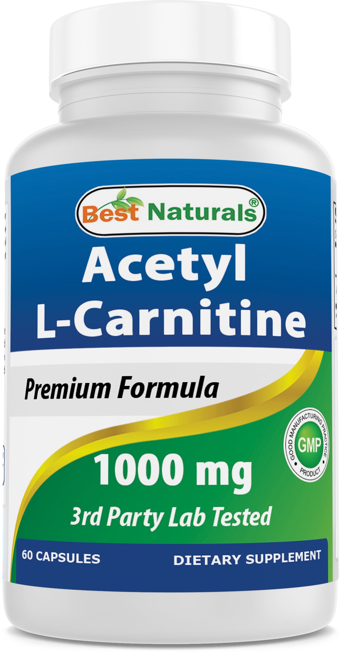 Best Naturals Acetyl L-Carnitine Dietary Supplement Capsules, 1000 Mg, 60 Ct