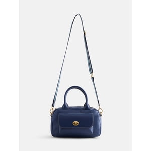 Free Assembly Faux Leather Satchel Handbag, Navy