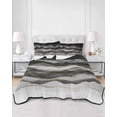 thumbnail image 3 of Black Grey Ombre Twin Size Down Alternative Comforter, Lightweight Comforter Quilt Bedding Set with Pillow Shams Modern Moire Abstract Art Luxury All Seasons Bed Comforter Duvet Insert 68"x86", 3 of 7