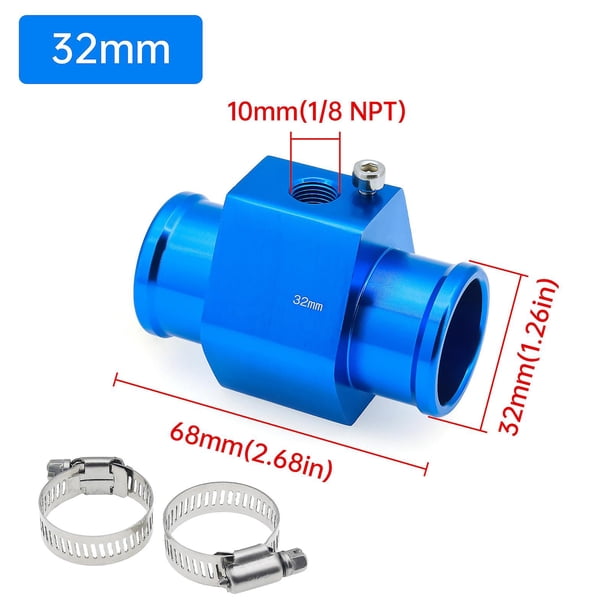Water Temp Temperature Joint Pipe Sensor Gauge Radiator Hose Adapter Size 26mm / 28mm / 30mm / 32mm / 34mm / 36mm / 38mm / 40mm