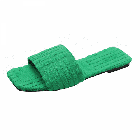 

Wish Womens Terry Towelling Slipper Flatform Toe Comfortable Slide Sandals（7.5） S1813