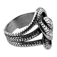 thumbnail image 2 of Men's 25MM Stainless Steel High Polish and Oxidized Finish Snakes Design Ring (Size 9 to 15), 2 of 3