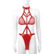 thumbnail image 4 of Lencería sexy de una pieza para mujer Ahueca hacia fuera la tentación Babydoll Ropa interior Ropa de dormir Malla de cuero de imitación Cremallera Ropa interior Fridja  nalpqowj38869, 4 of 5
