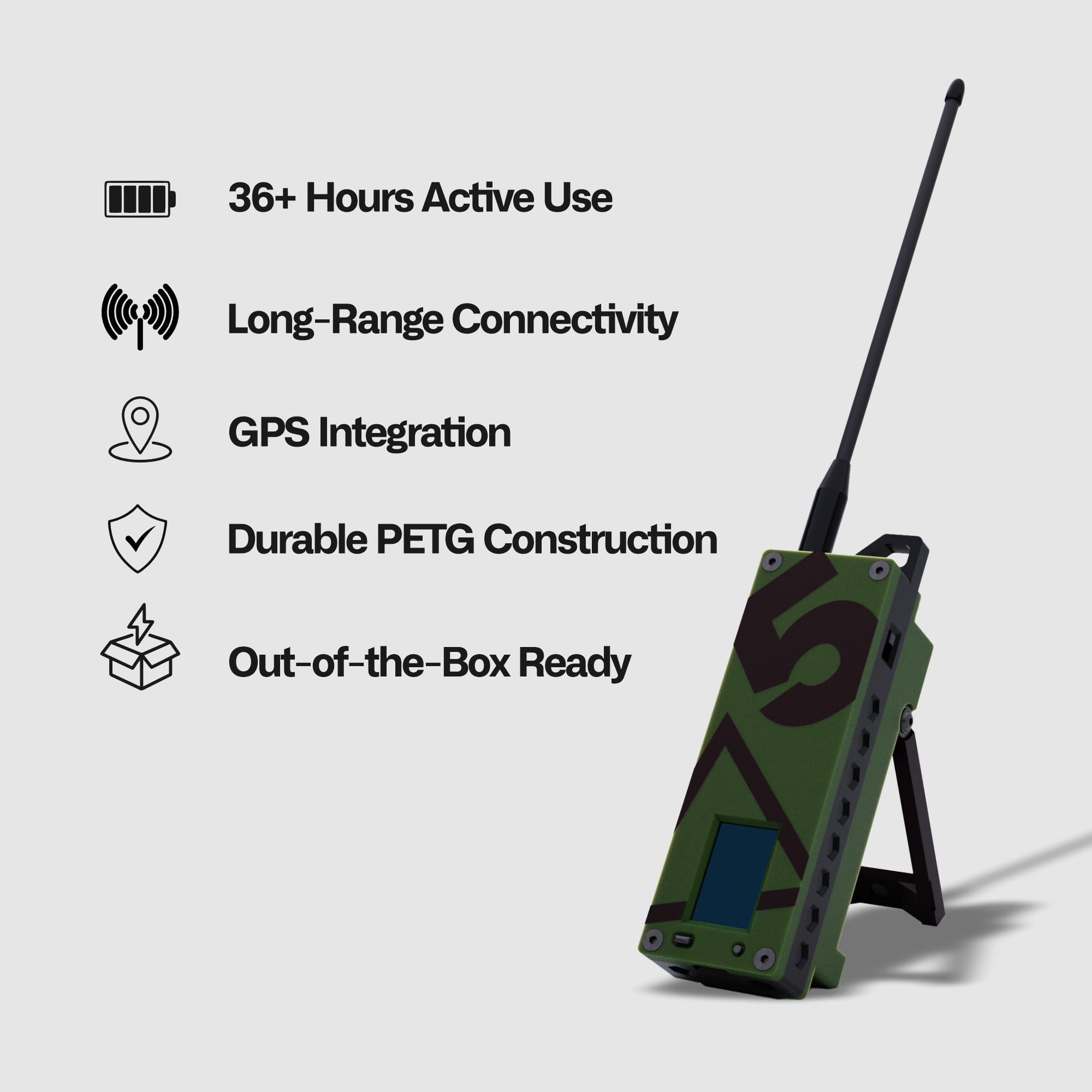 Spec5 Trekker Delta LoRa GPS Communicator, ATAK & Meshtastic Enabled, No Cell Service Needed, Off-Grid Radio for Emergency, Hiking & Survival