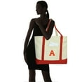 thumbnail image 2 of DALIX Initial Tote Bag Personalized Monogram Red Zippered Top Letter - A, 2 of 7