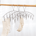 thumbnail image 2 of Multi-Functional Stainless Steel Clothes Rack Clothes Rack Household Windproof Underwear Sock Rack Clothes Rack, 2 of 6