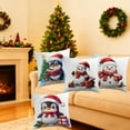 thumbnail image 4 of Xuniizn Christmas Pillow Covers 18x18 inch Set of 4 Xmas Decorations Soft Plush Faux Fur Wool Christmas Throw Pillow Cases Winter Holiday Decor for Sofa Living Room, 4 of 6