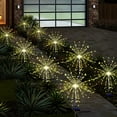 thumbnail image 5 of Solar Garden Lights for Outdoor Decor, Waterproof 2 Pack Solar Powered Firework Stake 120 LED Sparklers String Lights for Yard Pathway 4th of July Decorations(Colorful), 5 of 10
