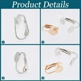 thumbnail image 6 of 1 Box 20Pcs Clip-on Earring Converter Silver Clip on Earrings Converter Brass Round Flat Back Tray Earring Clips with Plastic Pads Non Pierced Earring Findings for DIY Jewelry Making Supplies DIY, 6 of 9