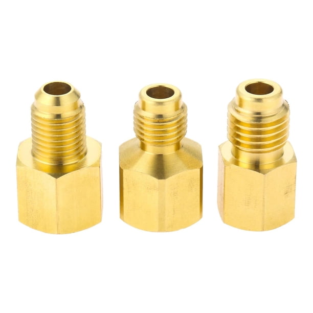 3pcs/set R134A Refrigerant Tank Adapter, R410a Vacuum Pump Fitting with 5/16" SAE Female x 1/4" SAE Male R12 R134A Tank Adapter~7714