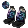 thumbnail image 3 of Uorisanigo Car Seat Covers Front Seats, Flurry Colorful Skull Bucket High Back Car Front Seat Covers, Full Coverage Auto Seats Cushion Protection Fit for Most Cars, Automotive Accessories, 3 of 7