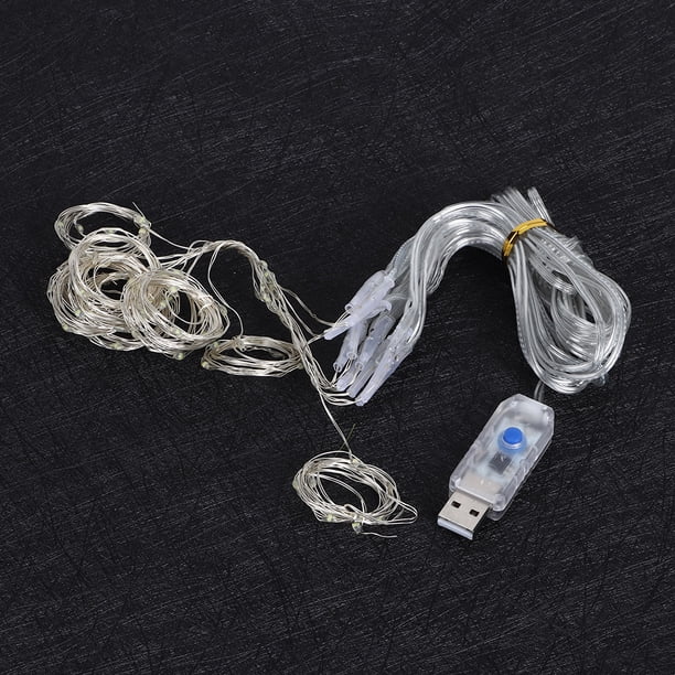 Decoración 3x1m 100LED USB Control Remoto Tiras De Luz Con Cable De Cobre 8 Modos Para Fiesta Boda Cortina Lámpara Decoración