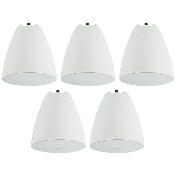 5) Rockville PEN-65T White 6.5" 70V Hanging Pendant Speakers For Office/Bar/Cafe