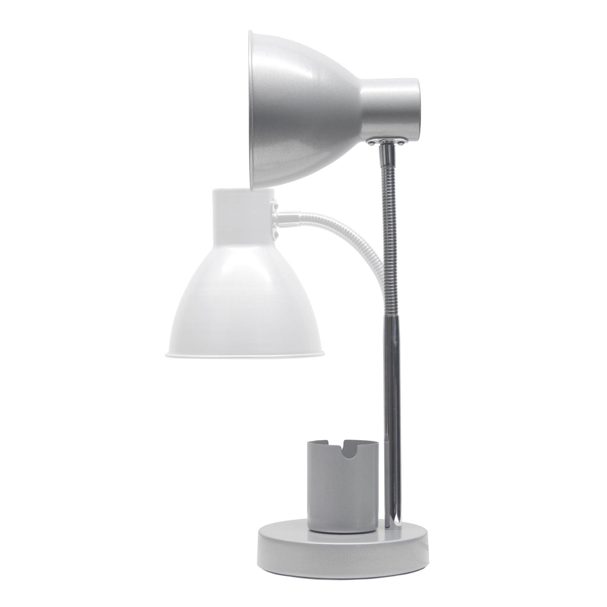 Mod Lighting and Decor Gooseneck Desk Lamp with Adjustment Shade - 16.25" - Silver