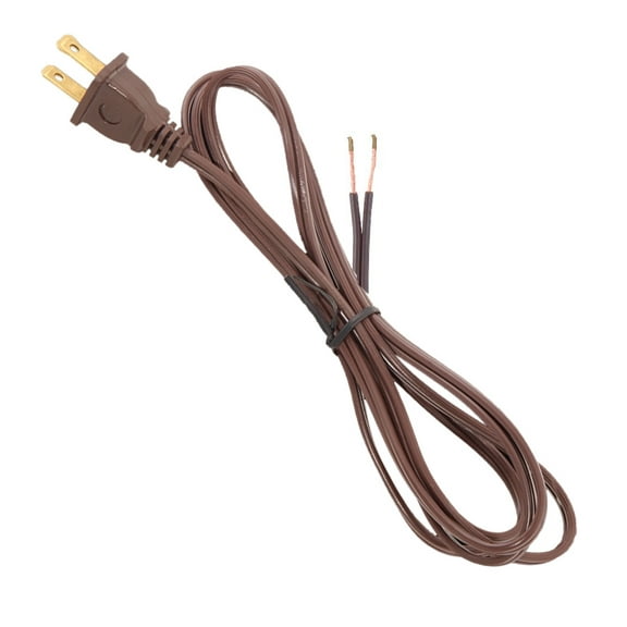 B&P Lamp® Brown Lamp Cord, 16 Foot Long SPT-2 Wire, UL Listed