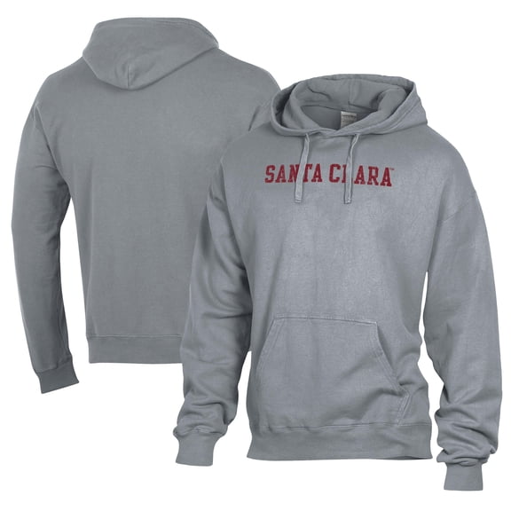 Men's Comfort Wash  Gray Santa Clara Broncos Lightweight Fleece Pullover Hoodie