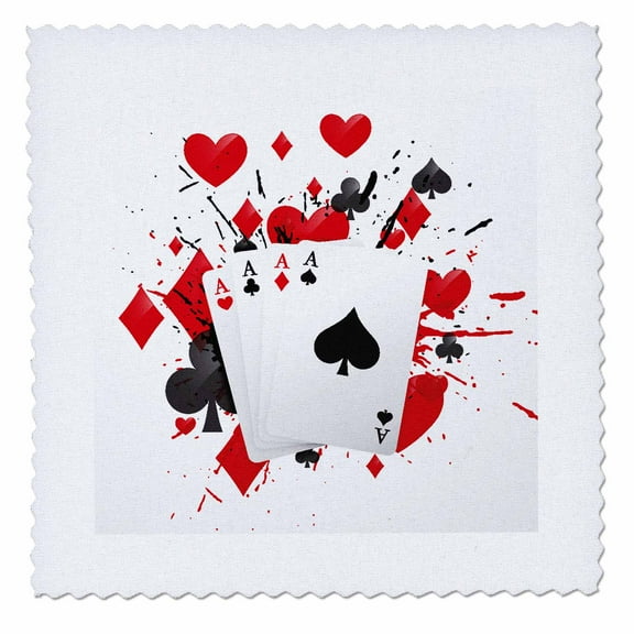 3dRose, Illustration of Playing Cards for Casino Game Play Win, 8x8 inch quilt square