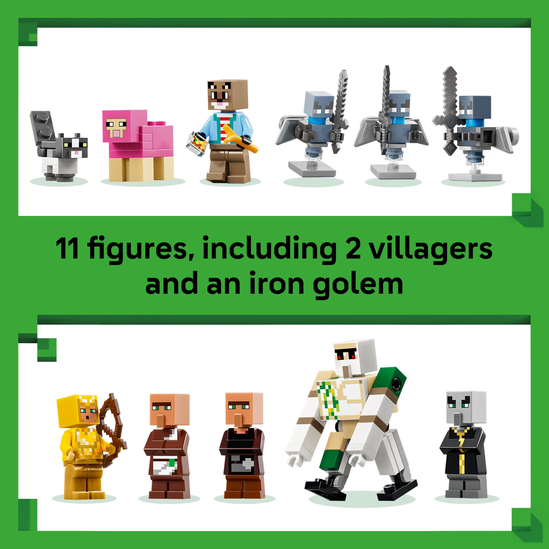 LEGO Minecraft Evoker Village Attack - Building Toy for Boys & Girls, Ages 9+ - Minecraft Toy with 11 Figures - Gift for Birthdays - 21596
