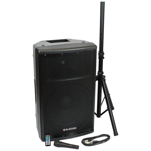 Blastking BDT15CMB1 1000W 15 in. 2-Way Active Loudspeaker with Mic & Stand