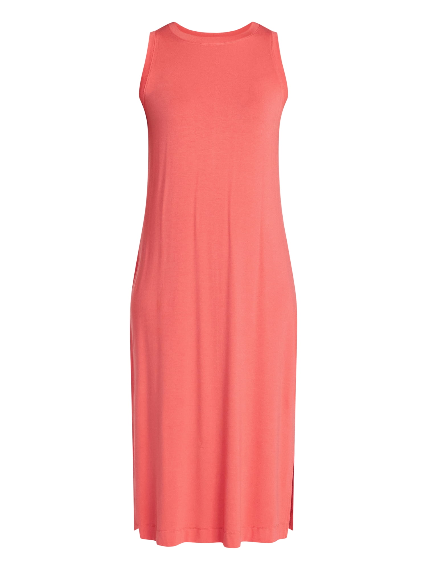 Time and Tru Women's Sleeveless Midi Column Dress, Sizes XS-XXXL