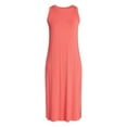 thumbnail image 4 of Time and Tru Women's Sleeveless Midi Column Dress, Sizes XS-XXXL, 4 of 4