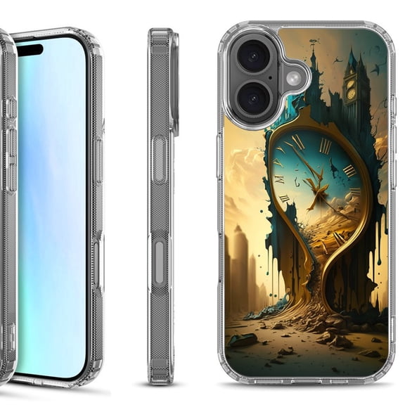 For iPhone 17 Shockproof Protective Phone Case, by OneToughShield - Melting Clock
