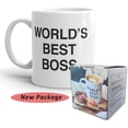 thumbnail image 3 of Worlds Best Boss Mug, The Office Coffee Mug, Office Decor, Gift for Fans Boss Coworkers or Friends 11oz, 3 of 6