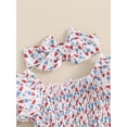 thumbnail image 6 of vera natura Newborn Girl Outfit, Short Sleeve Pleated Popsicle Print Bodysuit with Headband 4th of July Clothing, 6 of 9