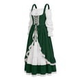 thumbnail image 2 of LEKWK Renaissance Dress Women Off Shoulder Lace-Up Corset Dress Vintage Ruffled Lace Trim Medieval Dress for Halloween Cosplay Theme Party, 2 of 6