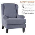 thumbnail image 1 of 2PCS Wingback Chair Slipcovers Sofa Cover Furniture Protector Couch Soft Wing Stretch Spandex Cover Elastic Bottom Armchair Seat Cushion Covers Stretch, 1 of 11