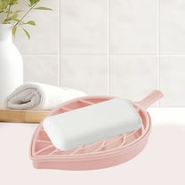 Nkmbld Leakproof Soap Container, Large Size Soap Box Drainable Soap Holders Double Layer Soap Tray for Kitchen, Bathroom, Laundry, Pink