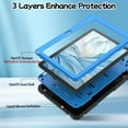 thumbnail image 2 of BMOUO Case for All-New Amazon Fire HD 10 Tablet (13th Generation 10.1", 2023 Release), Layer Duty Shockproof Rugged Case with Kickstand, Black+Blue, 2 of 7